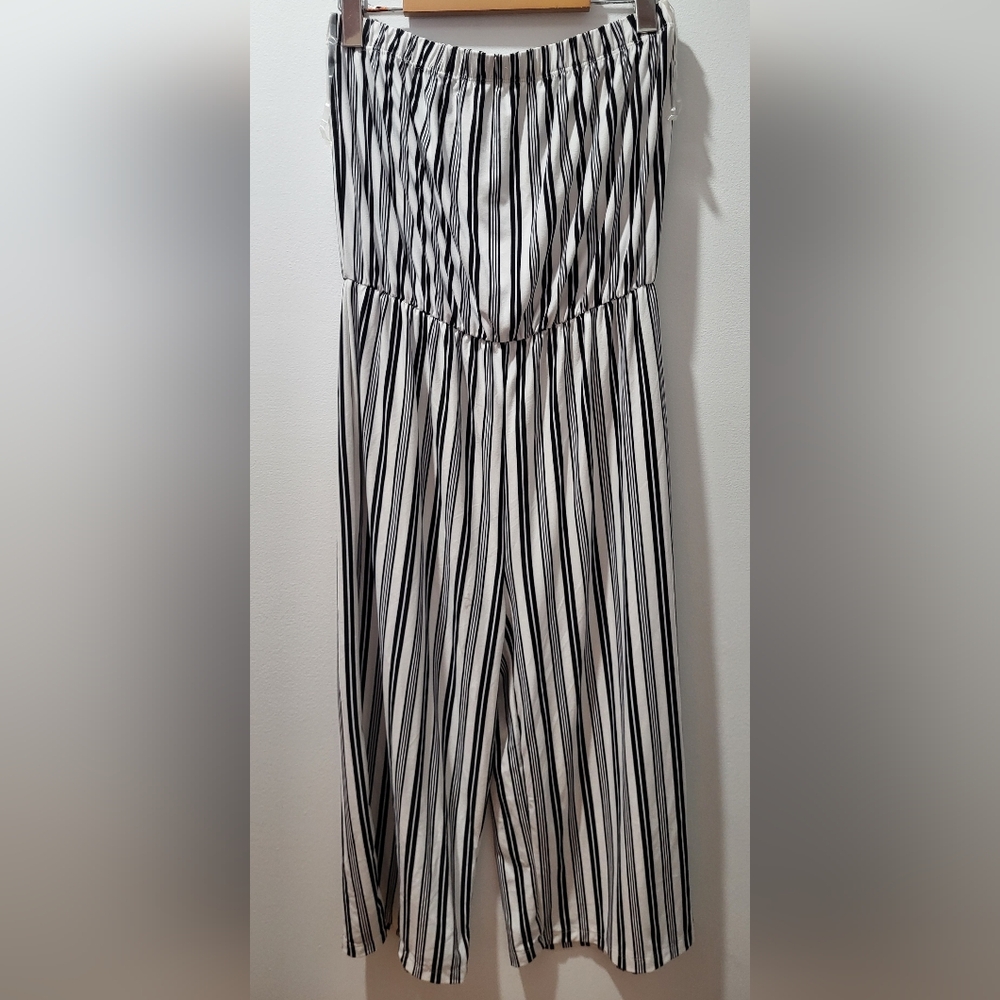 Ardene Monochrome Striped Jumpsuit